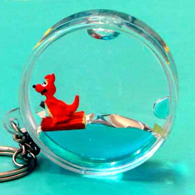 Keyring Liquid Round Kangaroo on Raft